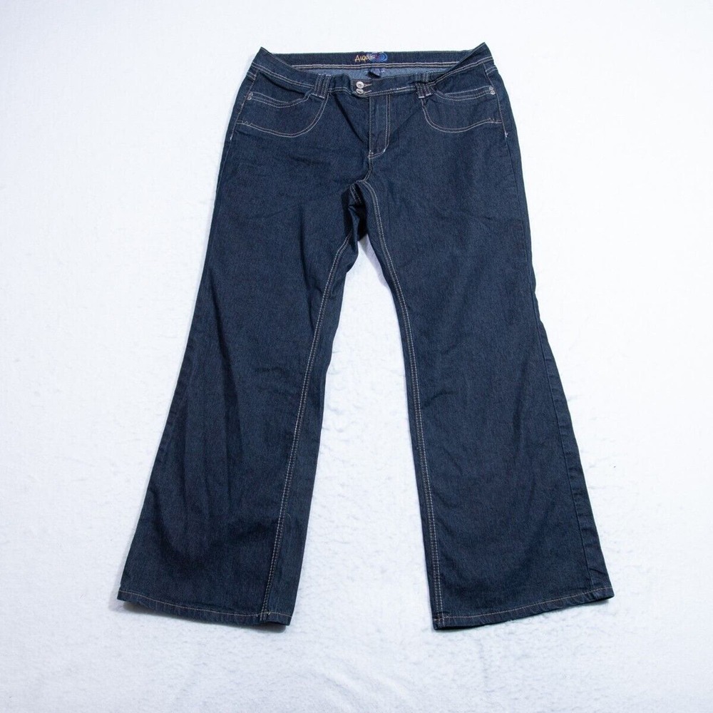 Angels Jeans Womens 20w - 37x30 Bootcut Dark Blue Wash Stretch Denim